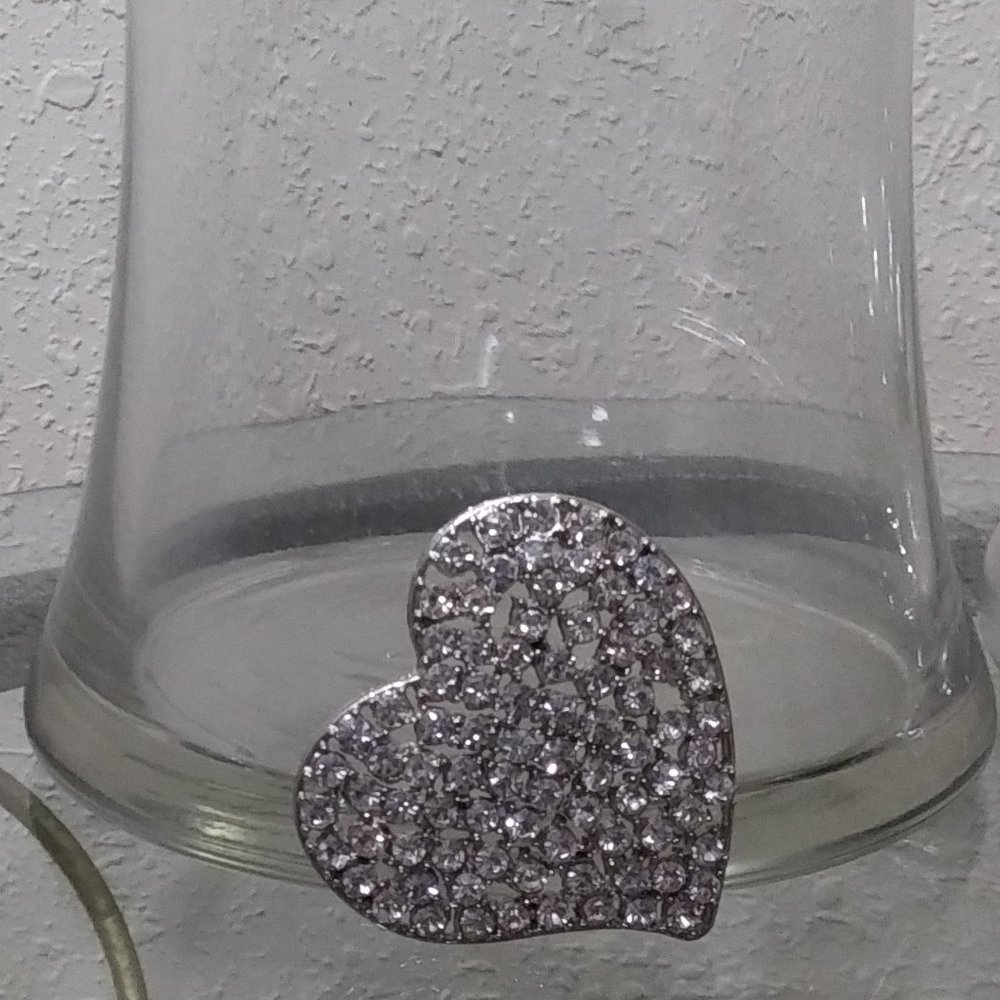 Heart Rhinestone Brooch